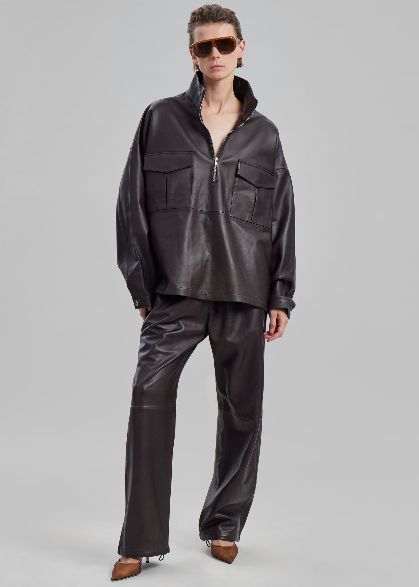 Kevin Leather Trousers - Brown
