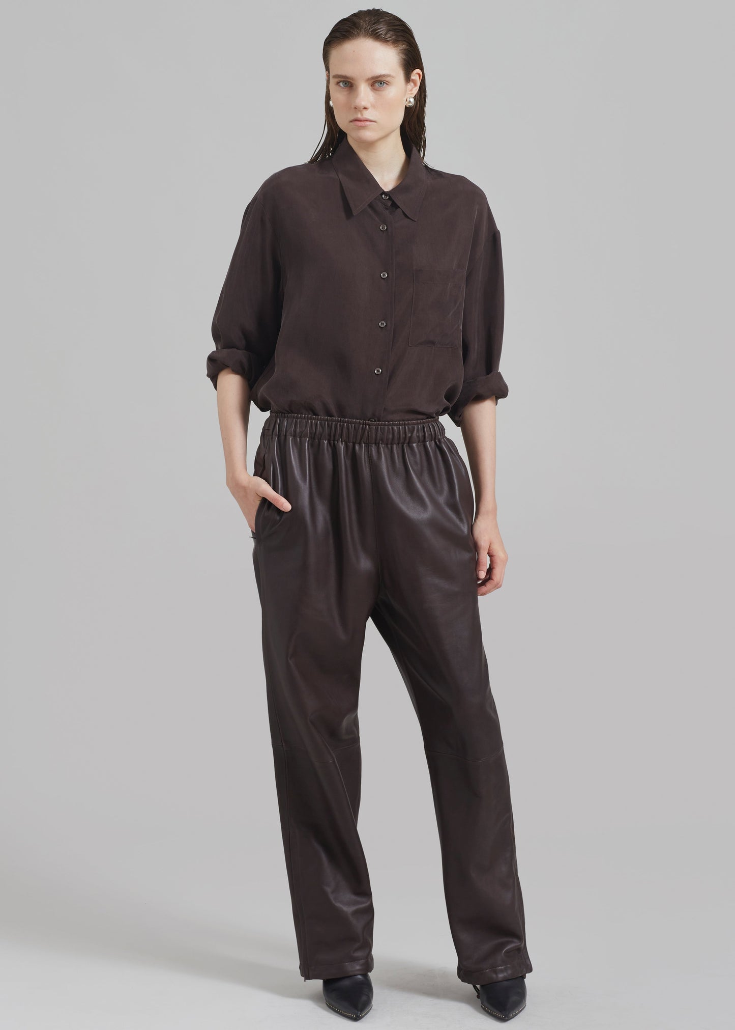 Kevin Leather Trousers - Brown