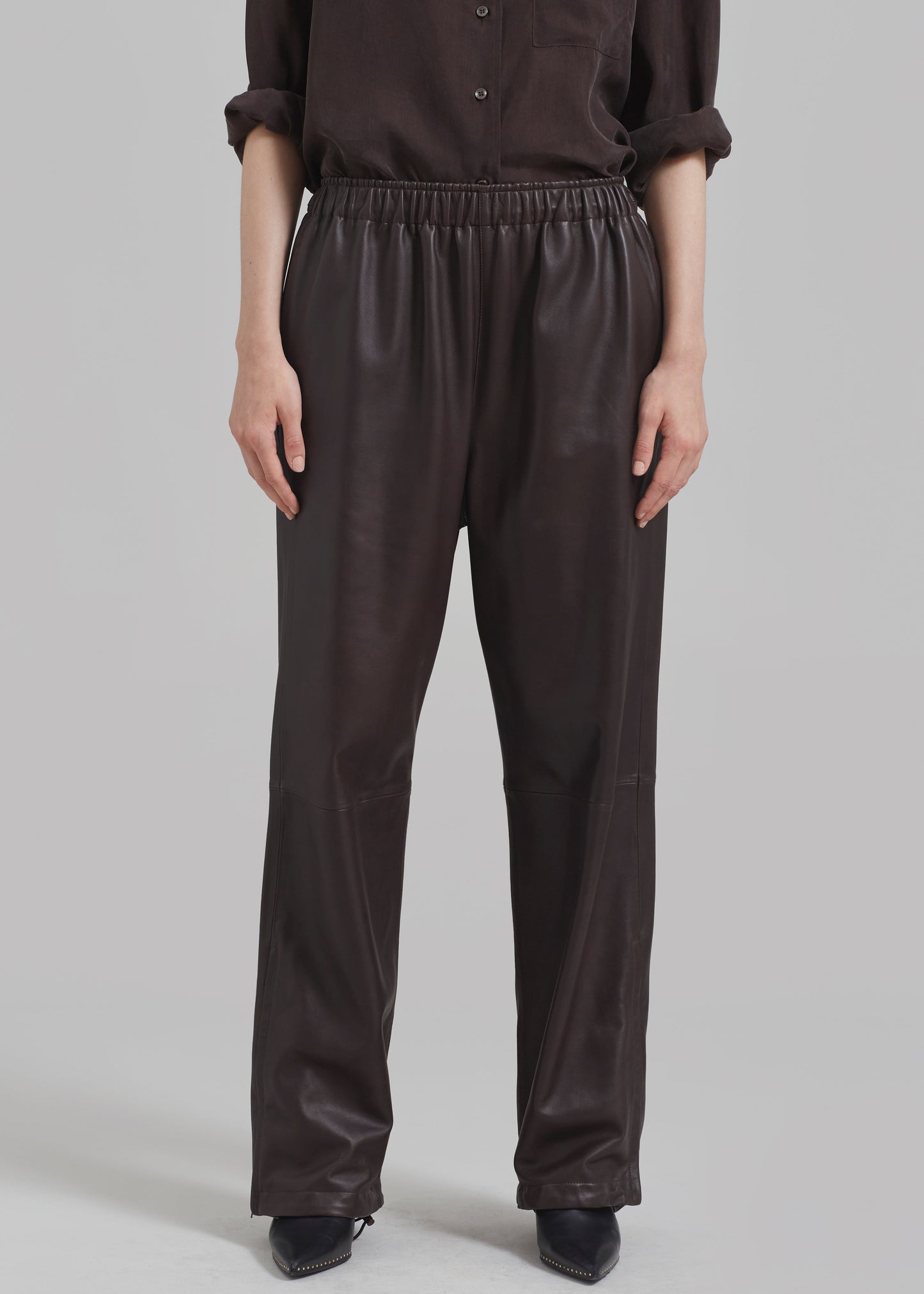 Kevin Leather Trousers - Brown