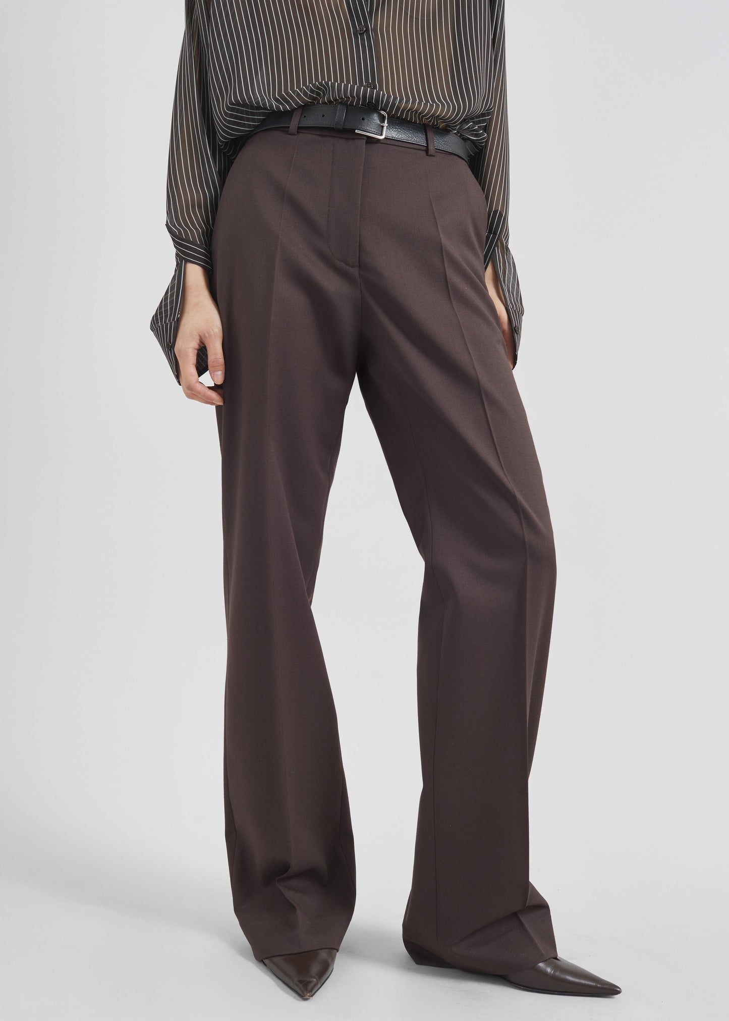 Lenora Straight Trousers - Brown