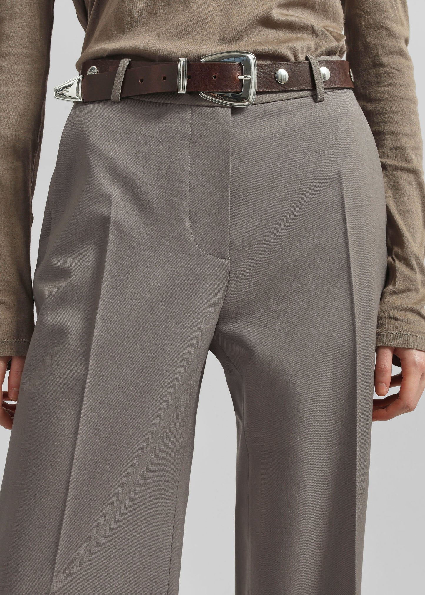 Lenora Straight Trousers - Taupe