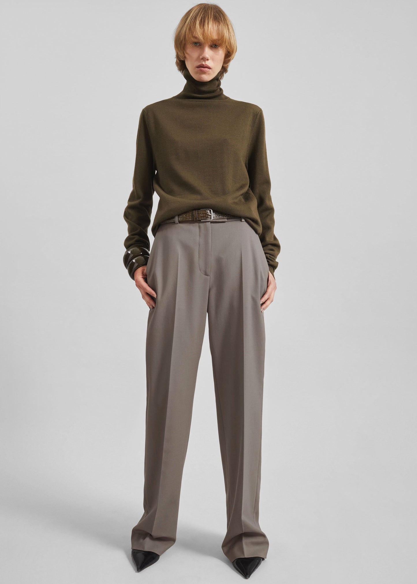 Lenora Straight Trousers - Taupe