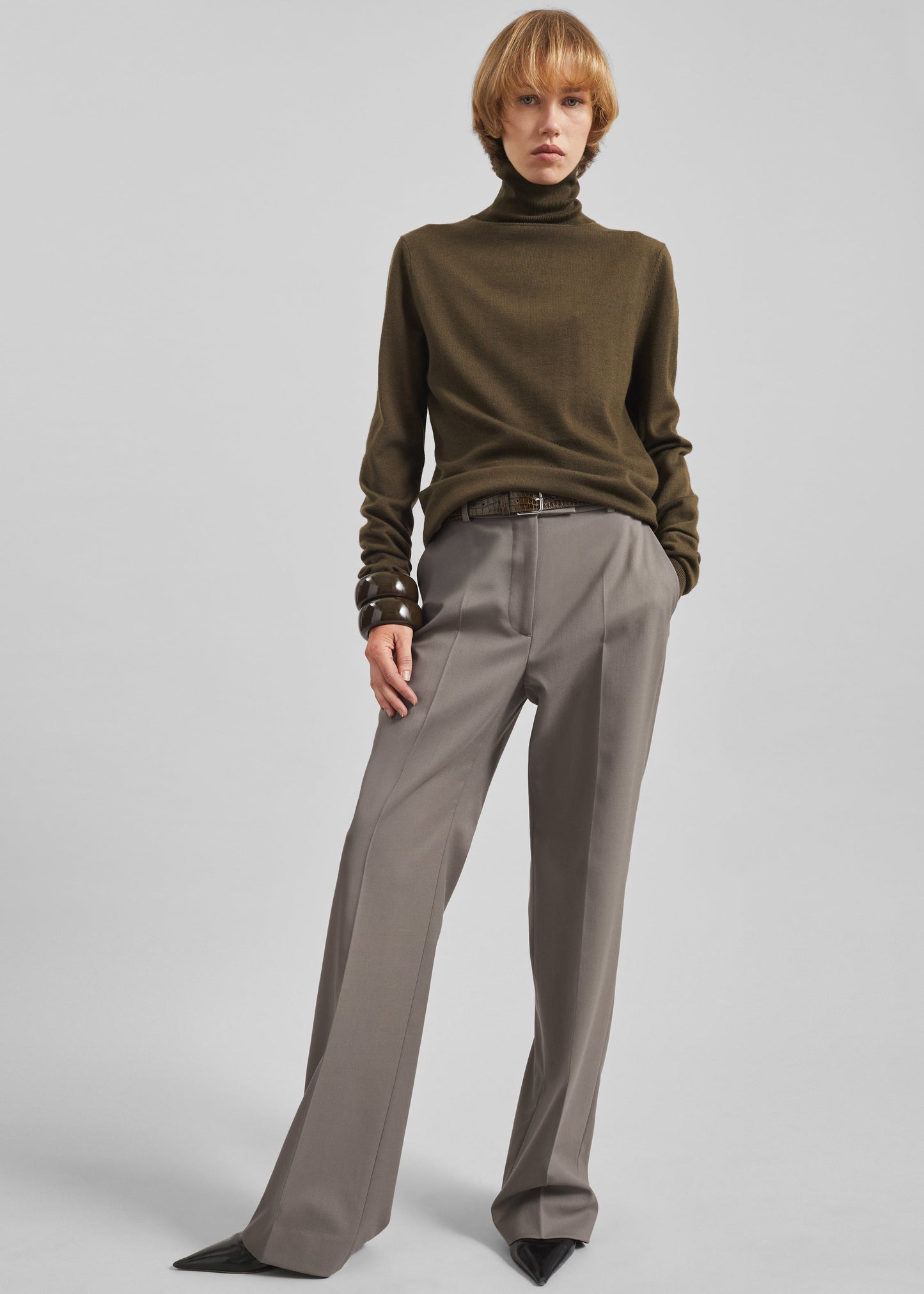 Lenora Straight Trousers - Taupe