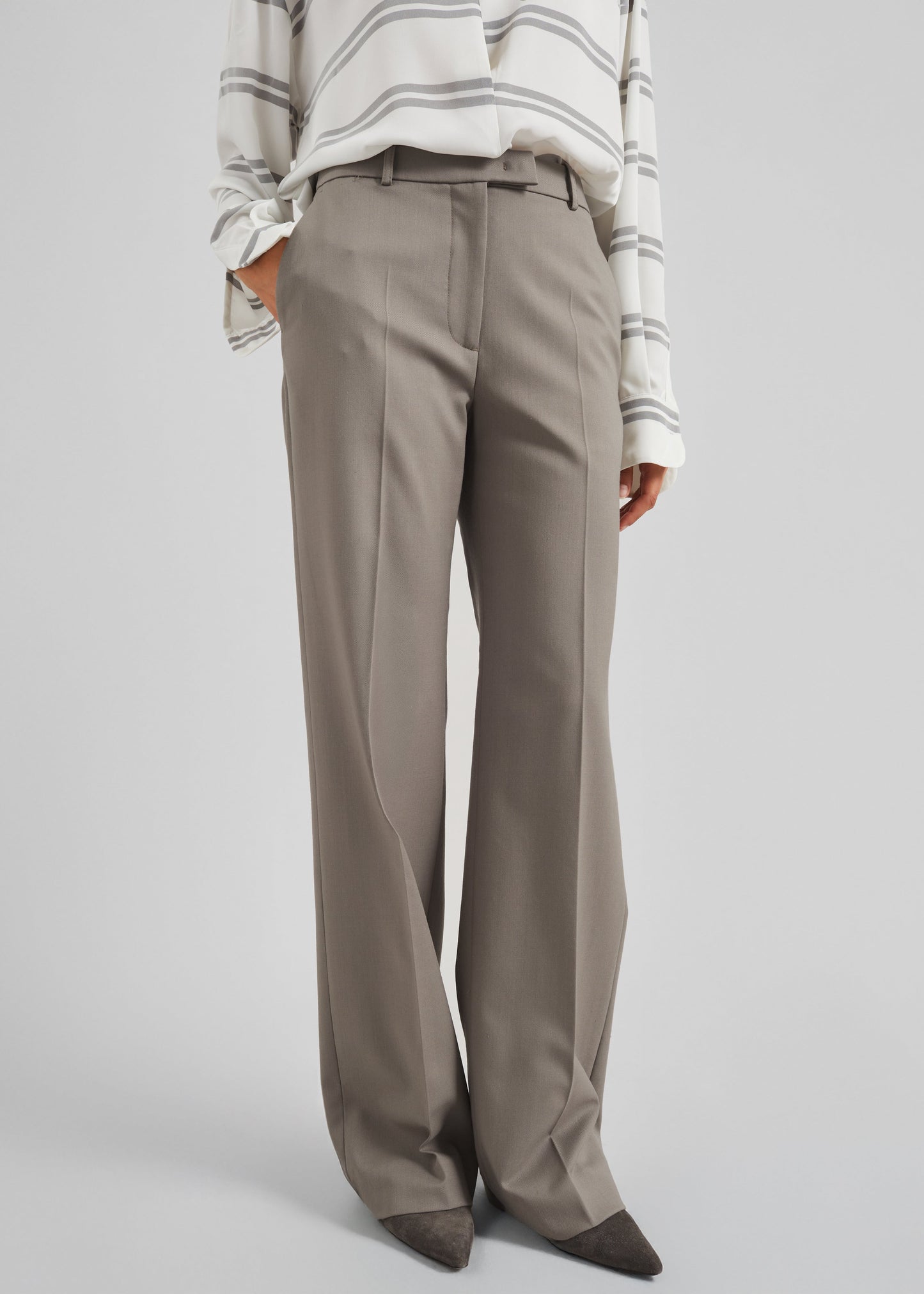 Lenora Straight Trousers - Taupe