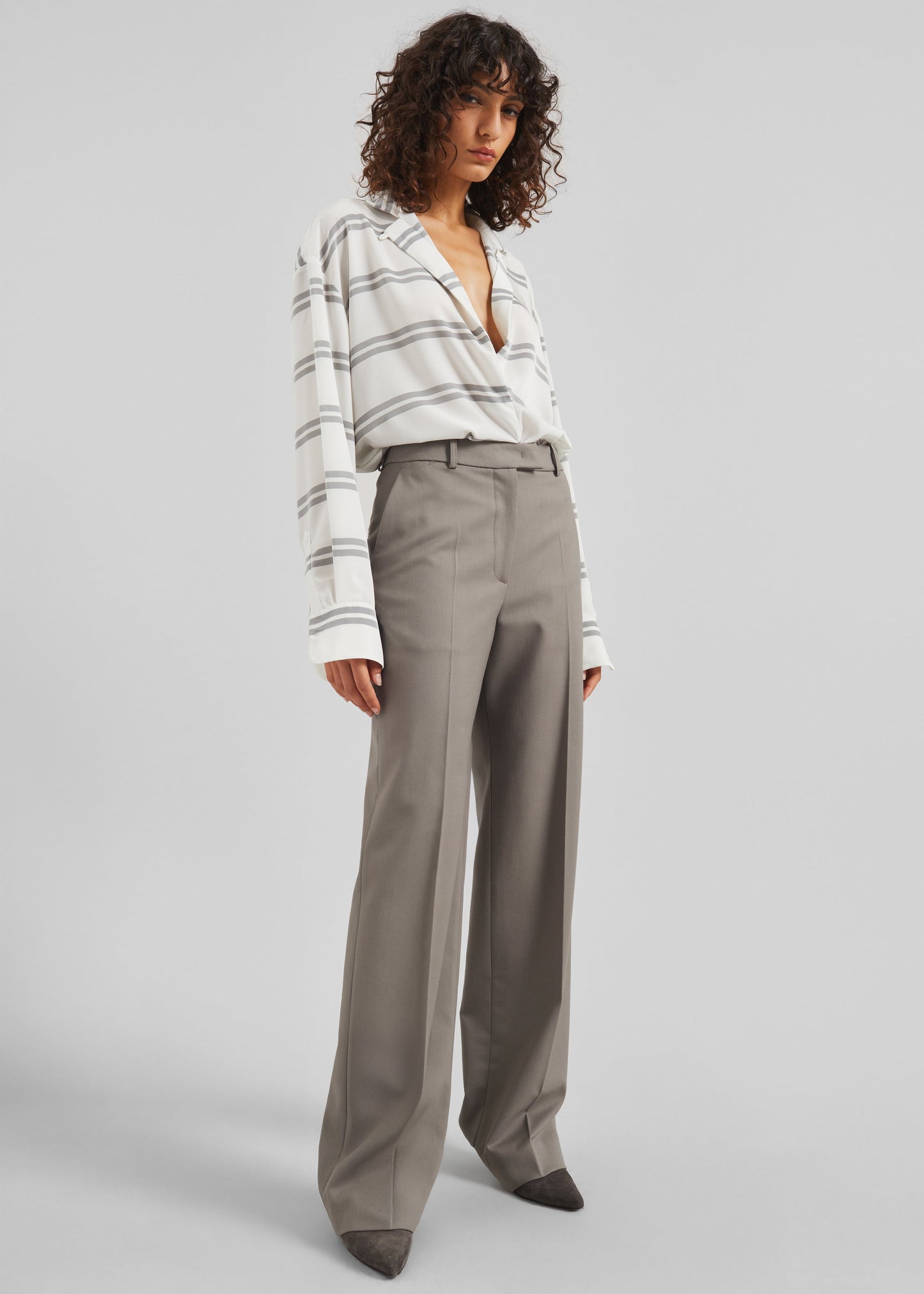 Lenora Straight Trousers - Taupe