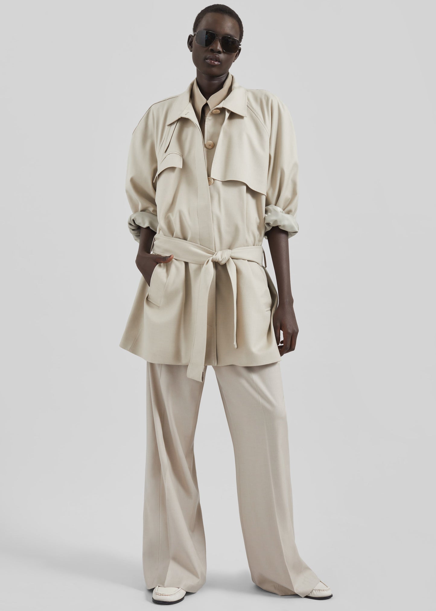 Linate Wide Trousers - Beige