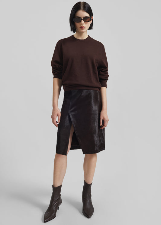 Loulou De Saison Myra Asymmetric Skirt - Coffee