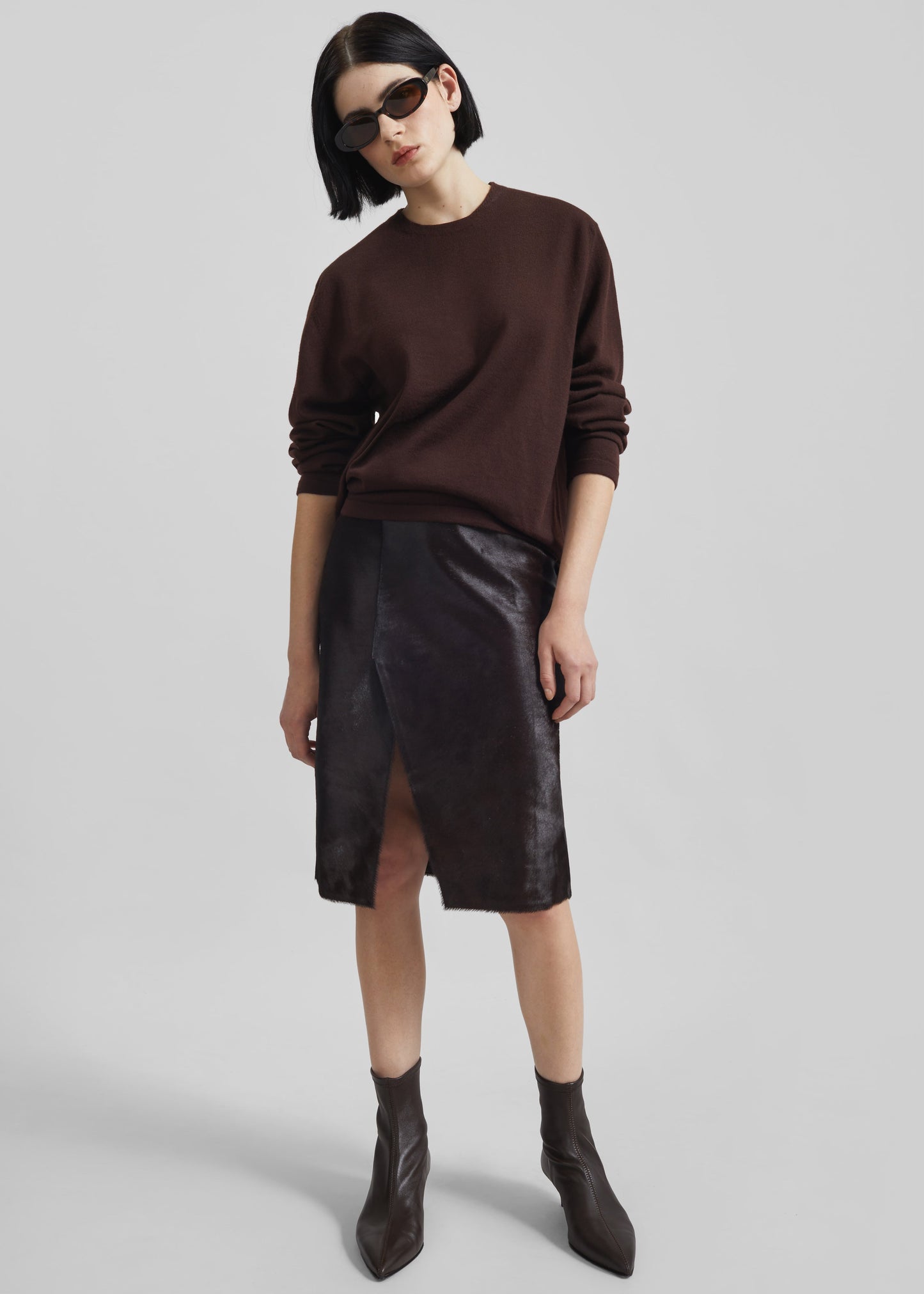 Loulou De Saison Myra Asymmetric Skirt - Coffee