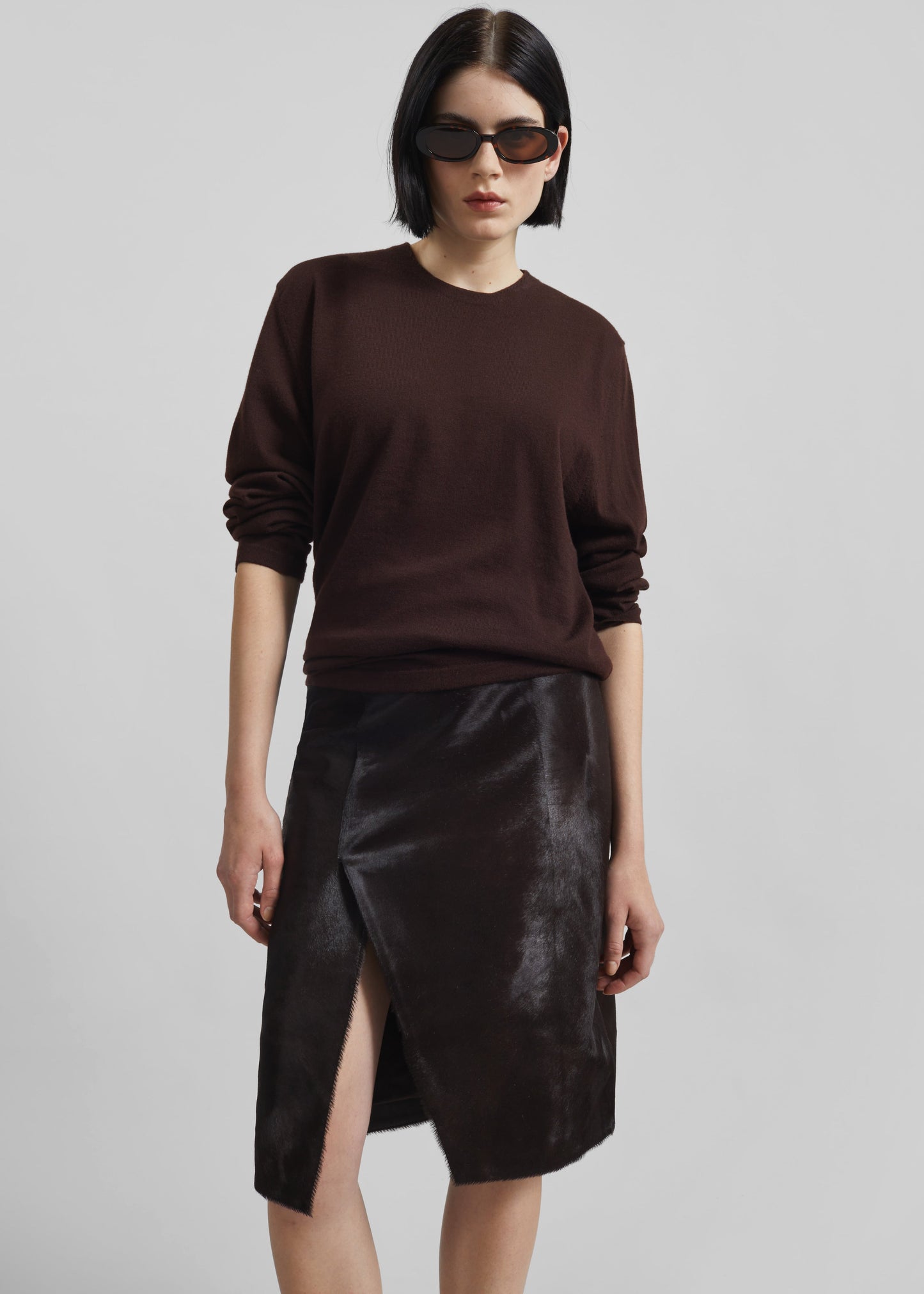 Loulou De Saison Myra Asymmetric Skirt - Coffee