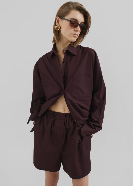 Lui Organic Cotton Boxer Shorts - Dark Plum