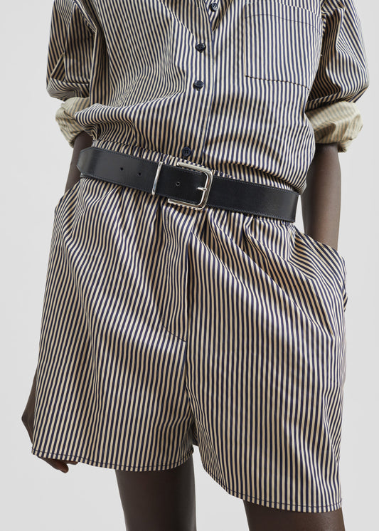Lui Boxer Shorts - Beige/Navy Stripe