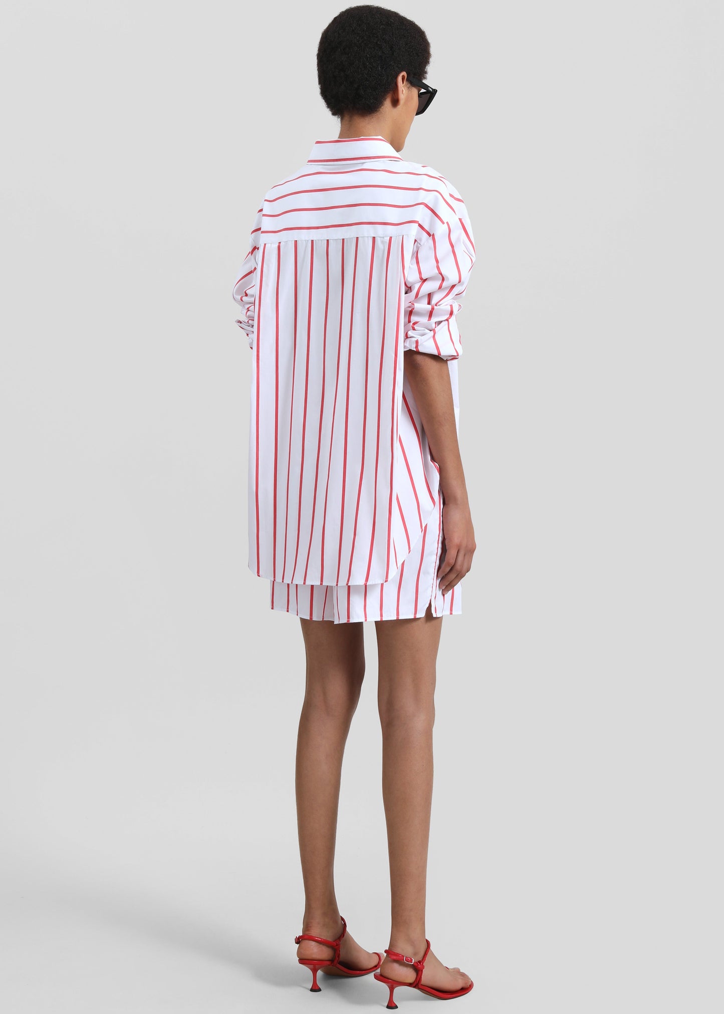 Lui Striped Cotton Boxer Shorts - White/Red Stripe