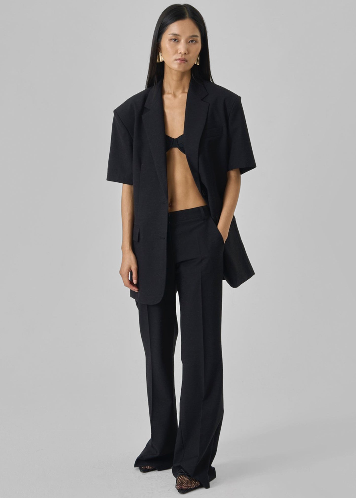 Maisie Bootcut Twill Pants - Black