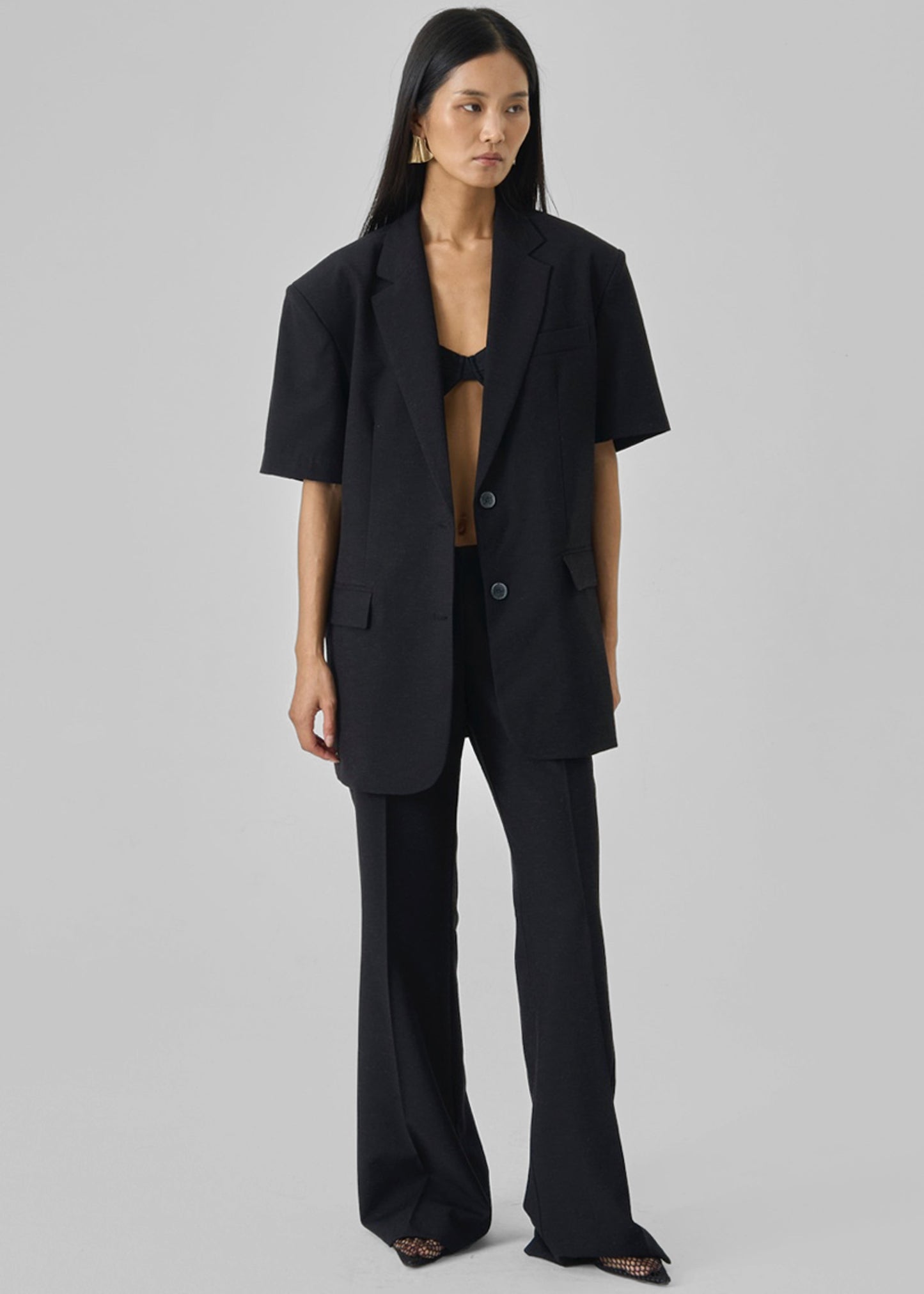 Maisie Bootcut Twill Pants - Black
