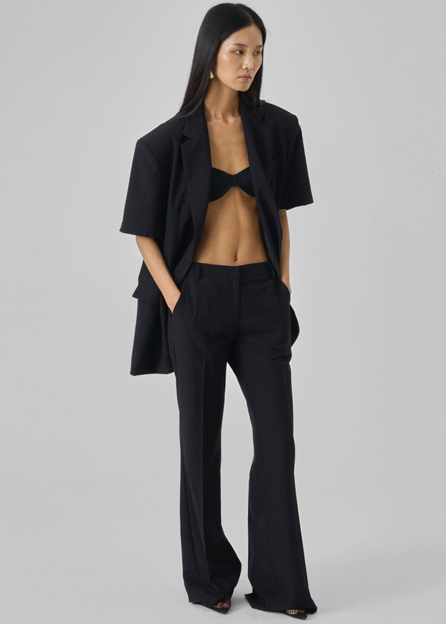 Maisie Bootcut Twill Pants - Black