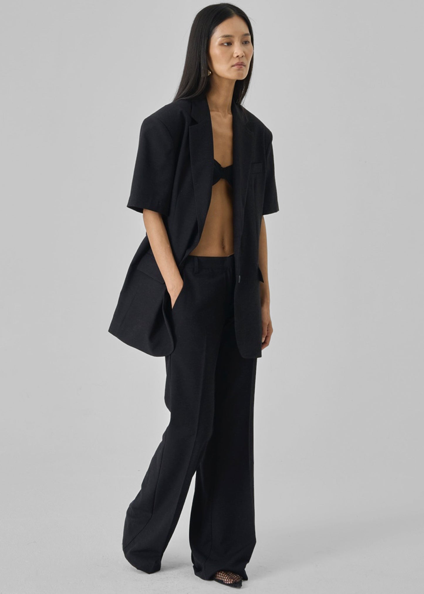 Maisie Bootcut Twill Pants - Black