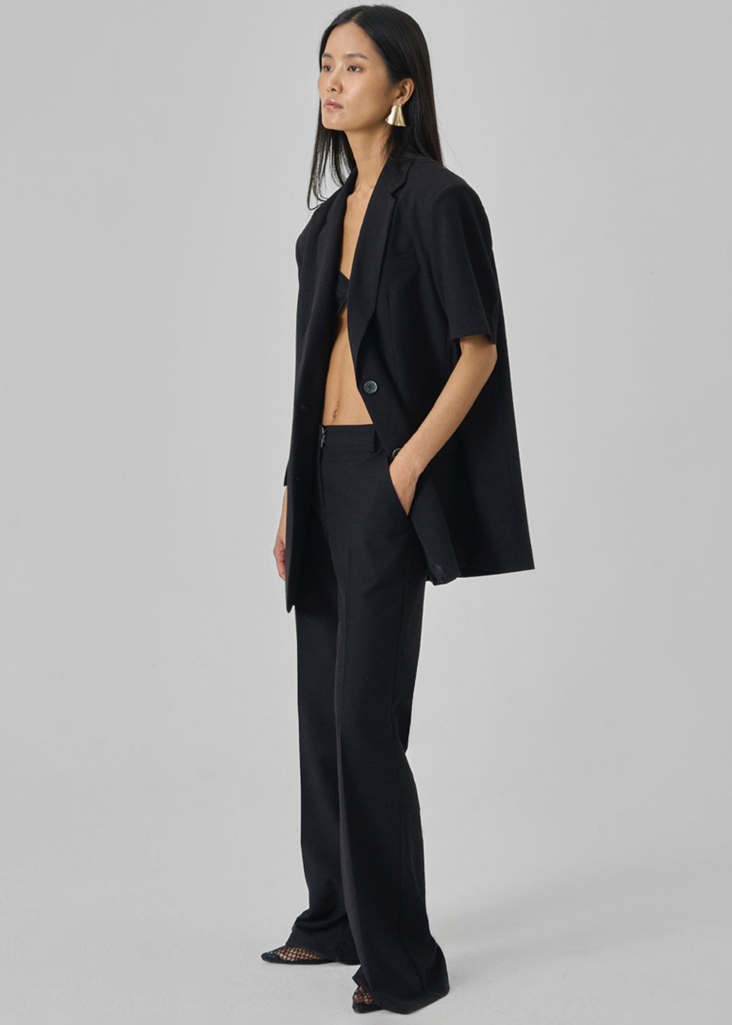 Maisie Bootcut Twill Pants - Black