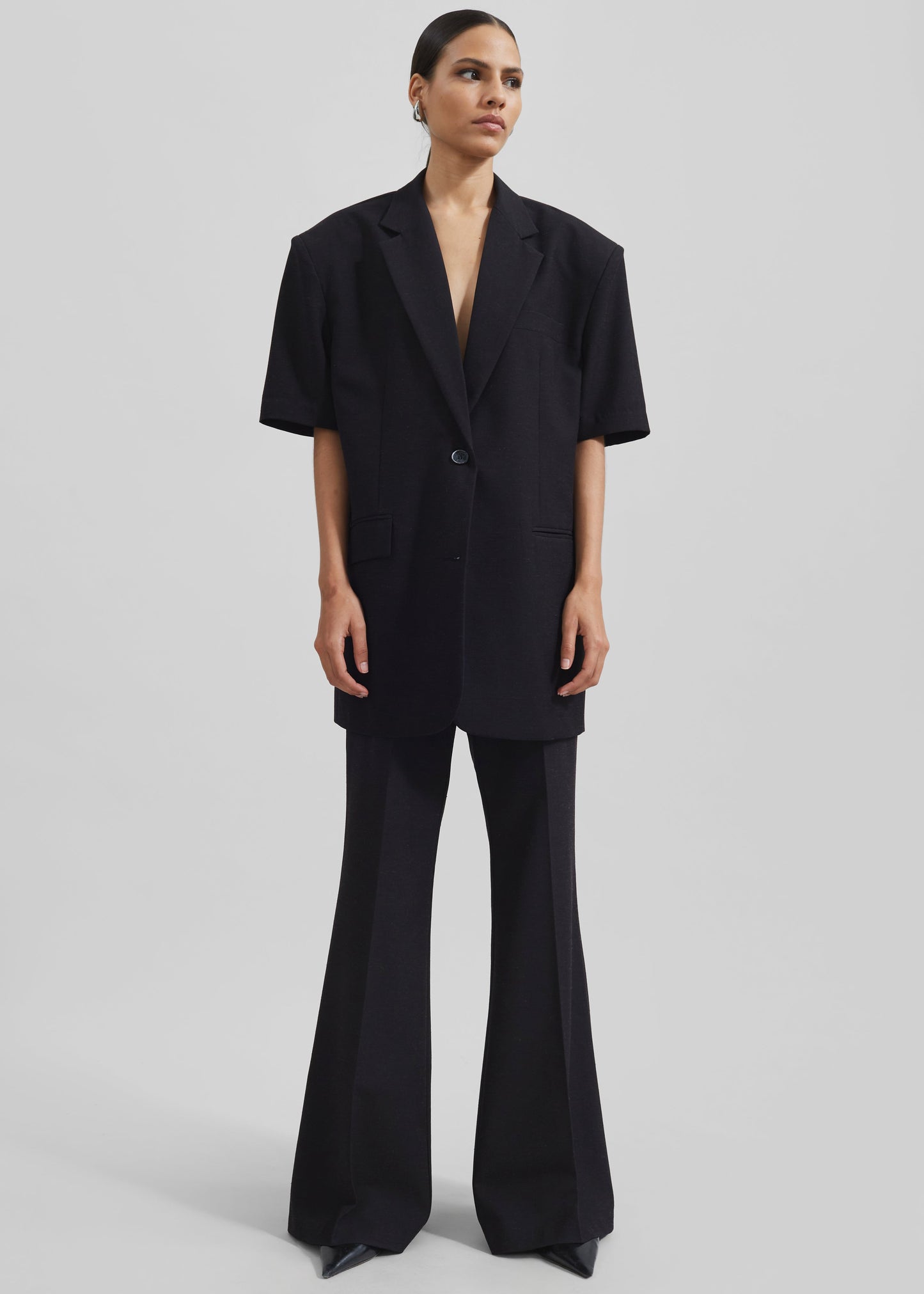 Maisie Bootcut Twill Pants - Black