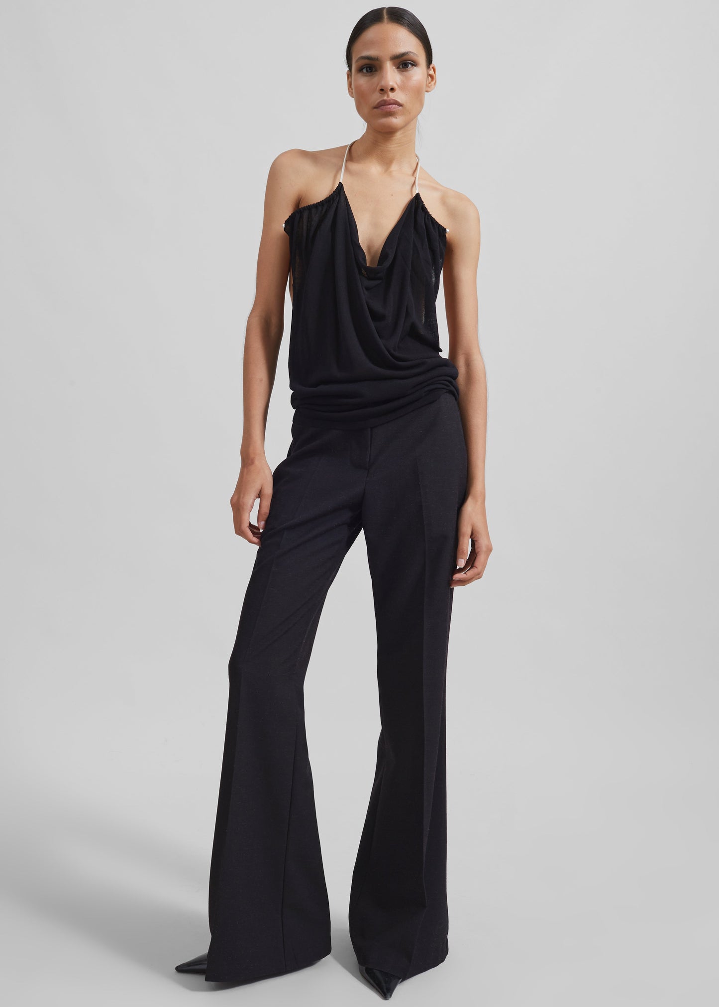 Maisie Bootcut Twill Pants - Black