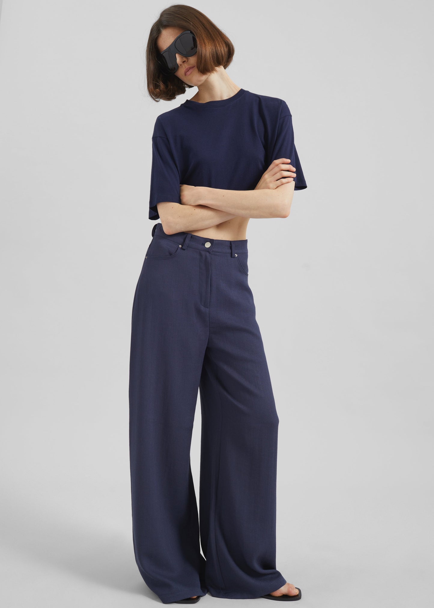 Mapello Wide Leg Pants - Navy
