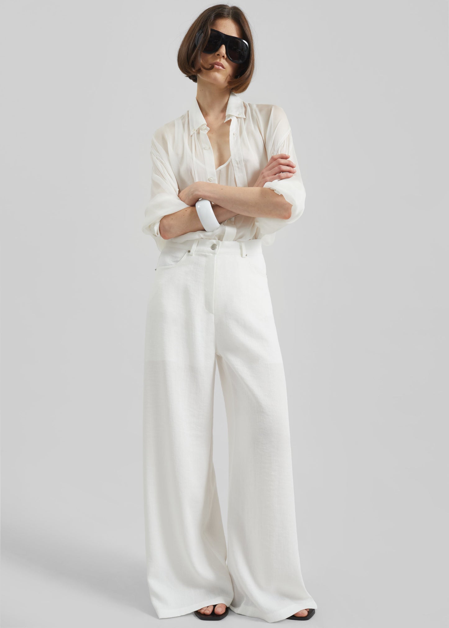 Mapello Wide Leg Pants - White