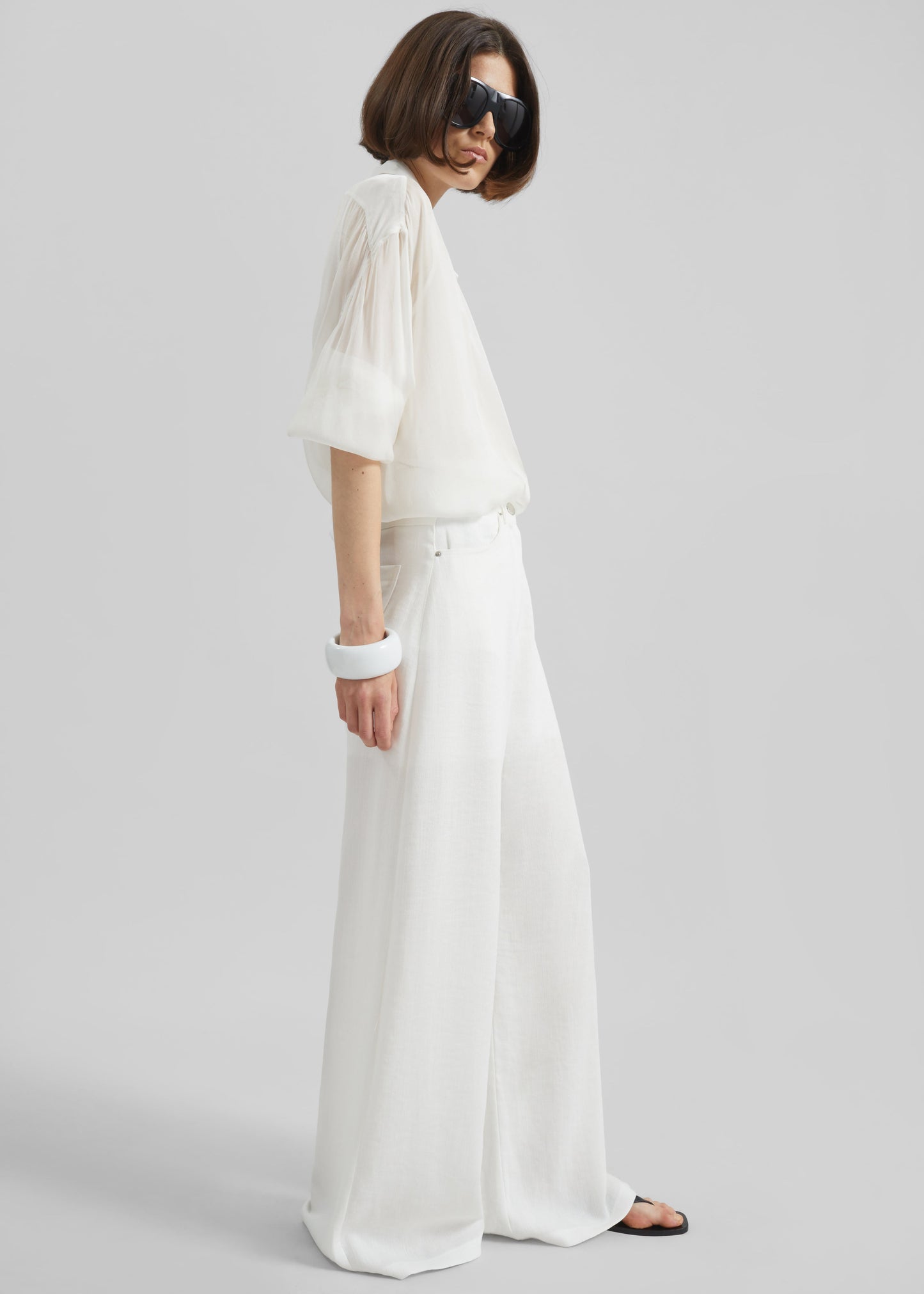 Mapello Wide Leg Pants - White