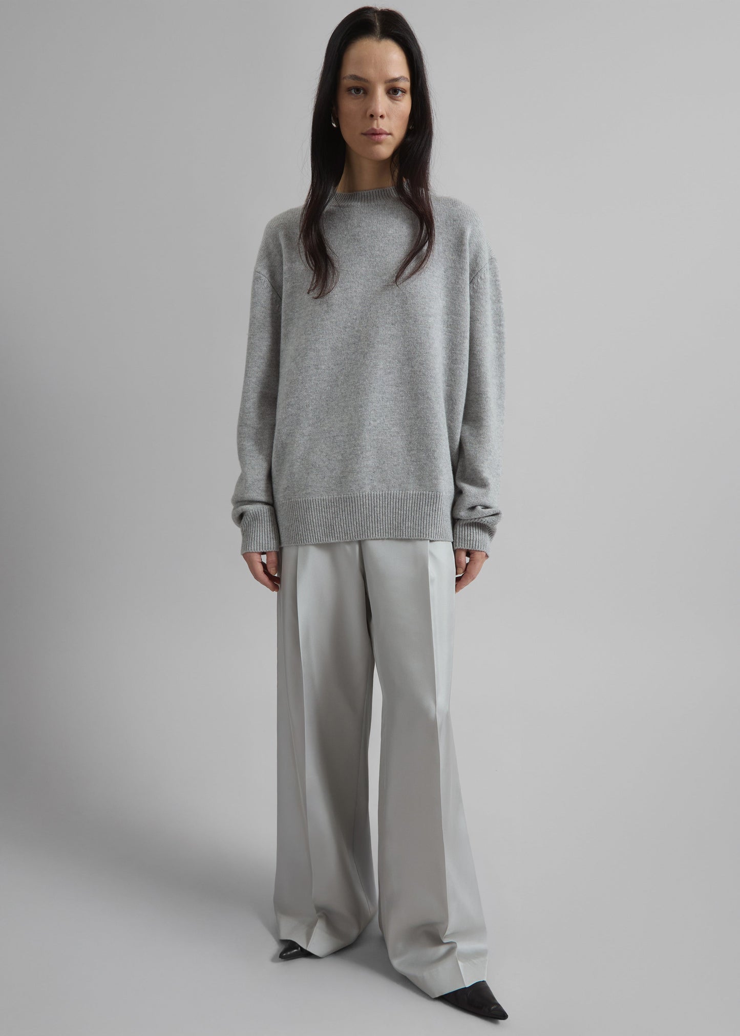 Marfa Pleated Silk Trousers - Grey