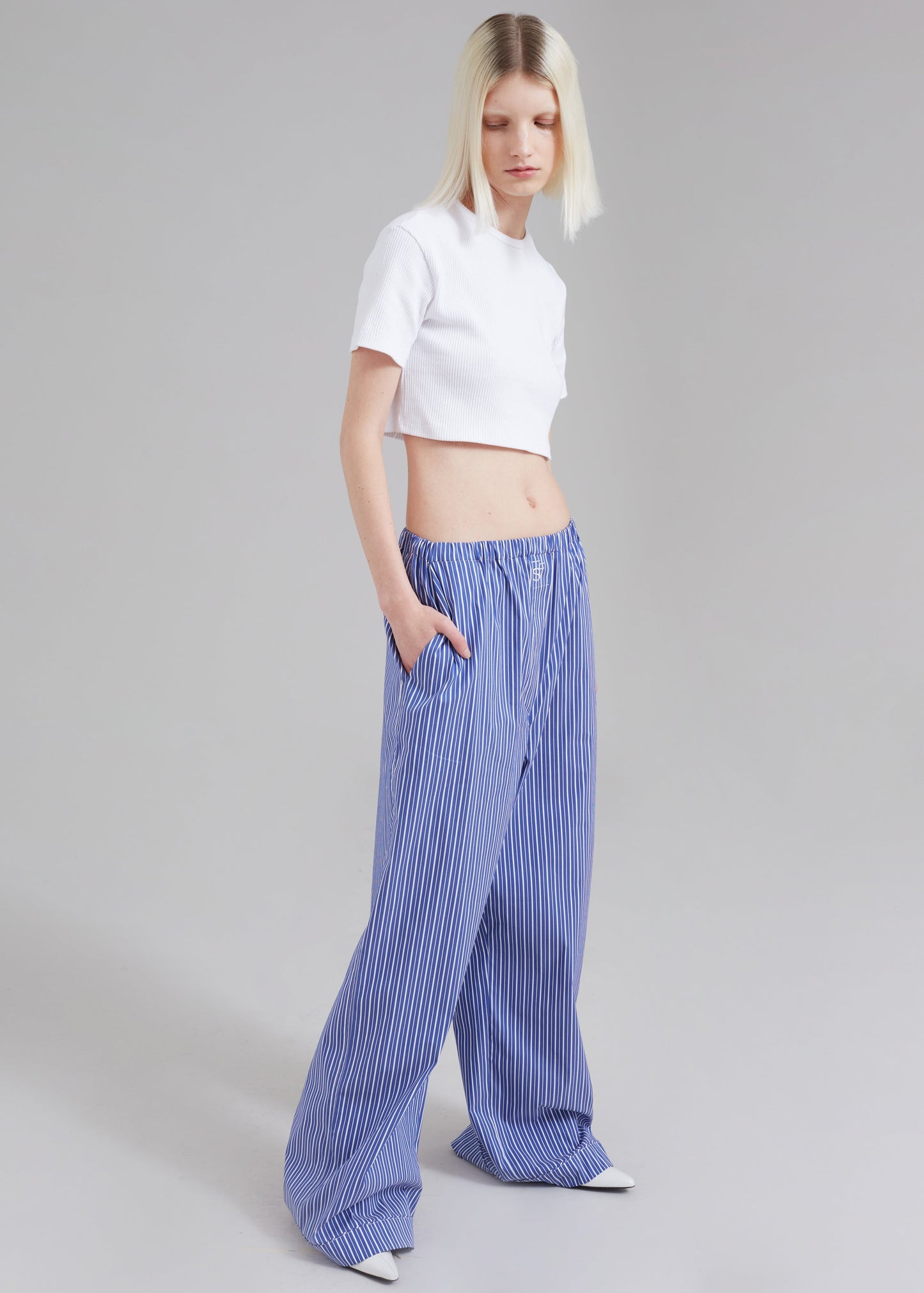 Mirca Elastic Pants - Blue Multi Stripe