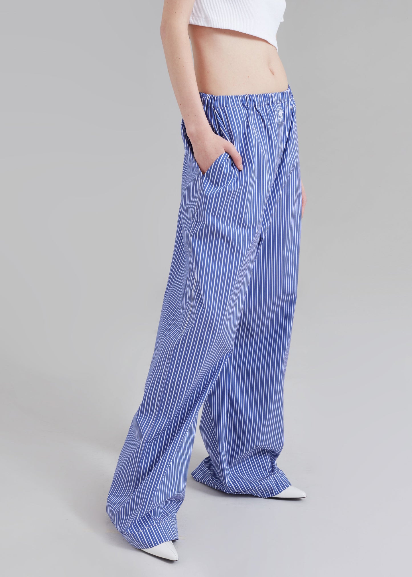 Mirca Elastic Pants - Blue Multi Stripe
