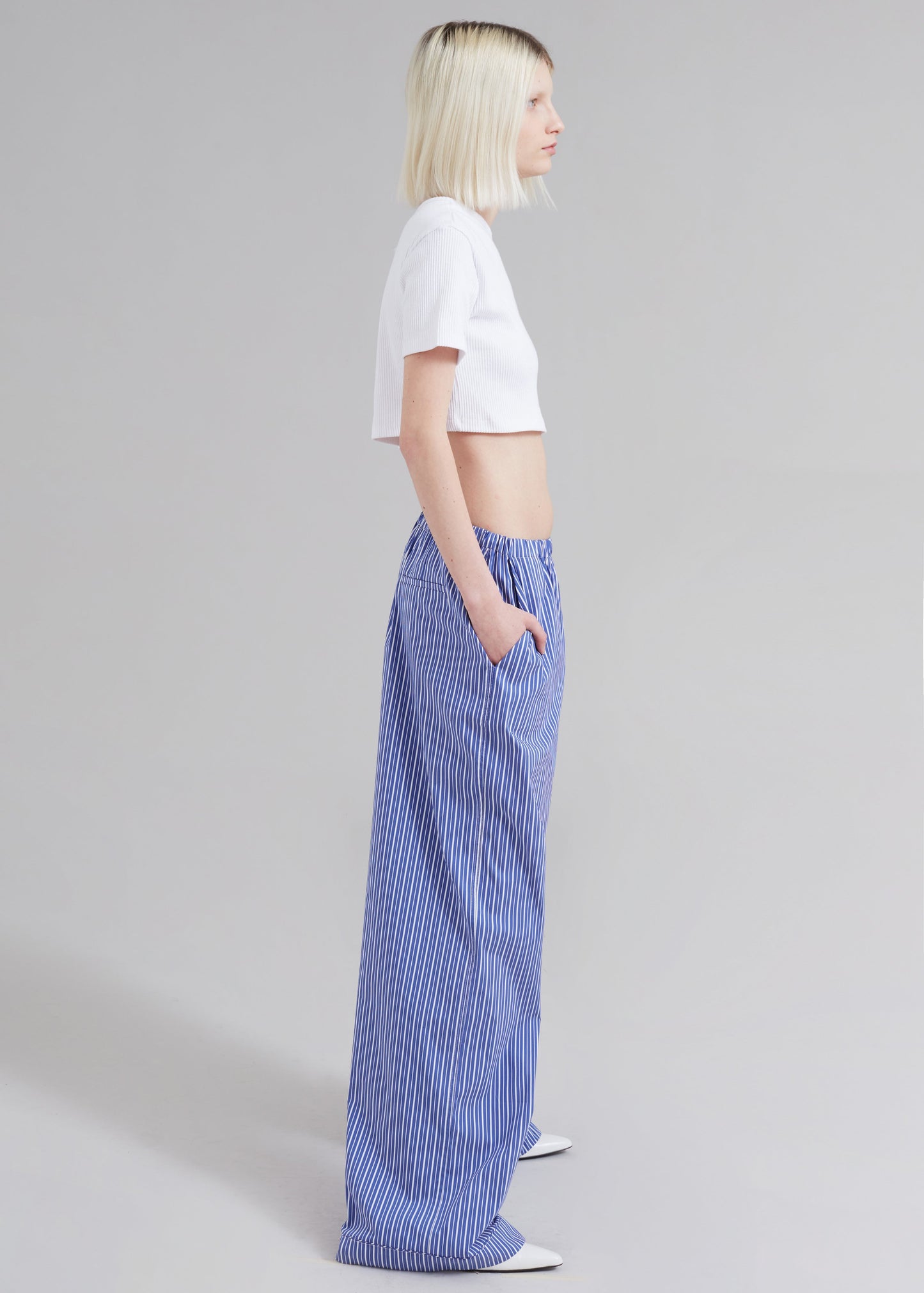 Mirca Elastic Pants - Blue Multi Stripe