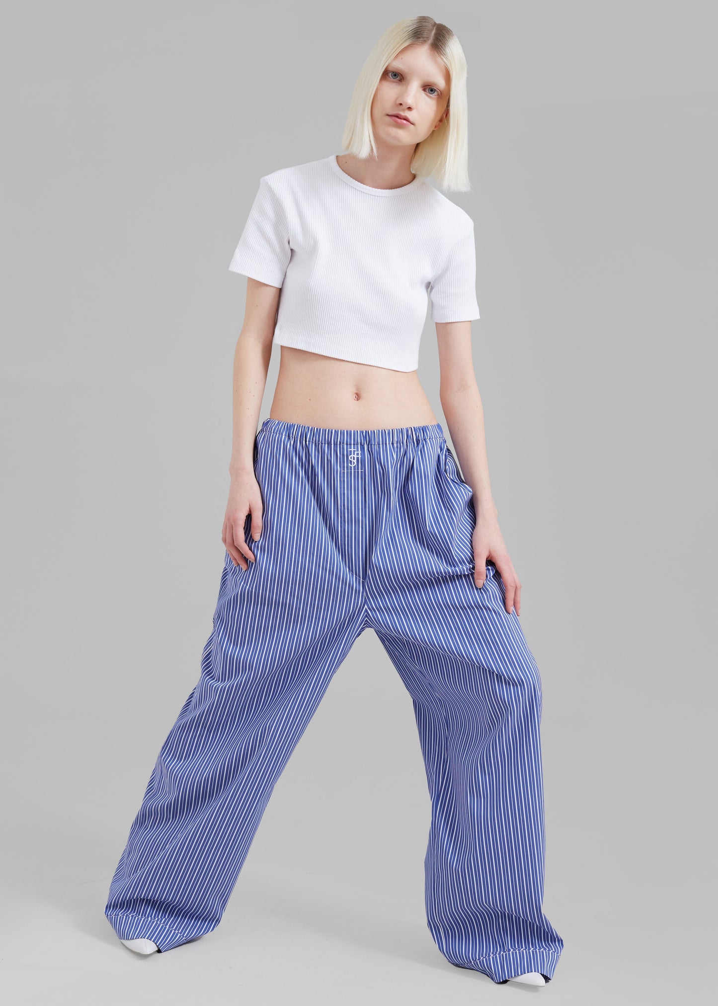 Mirca Elastic Pants - Blue Multi Stripe