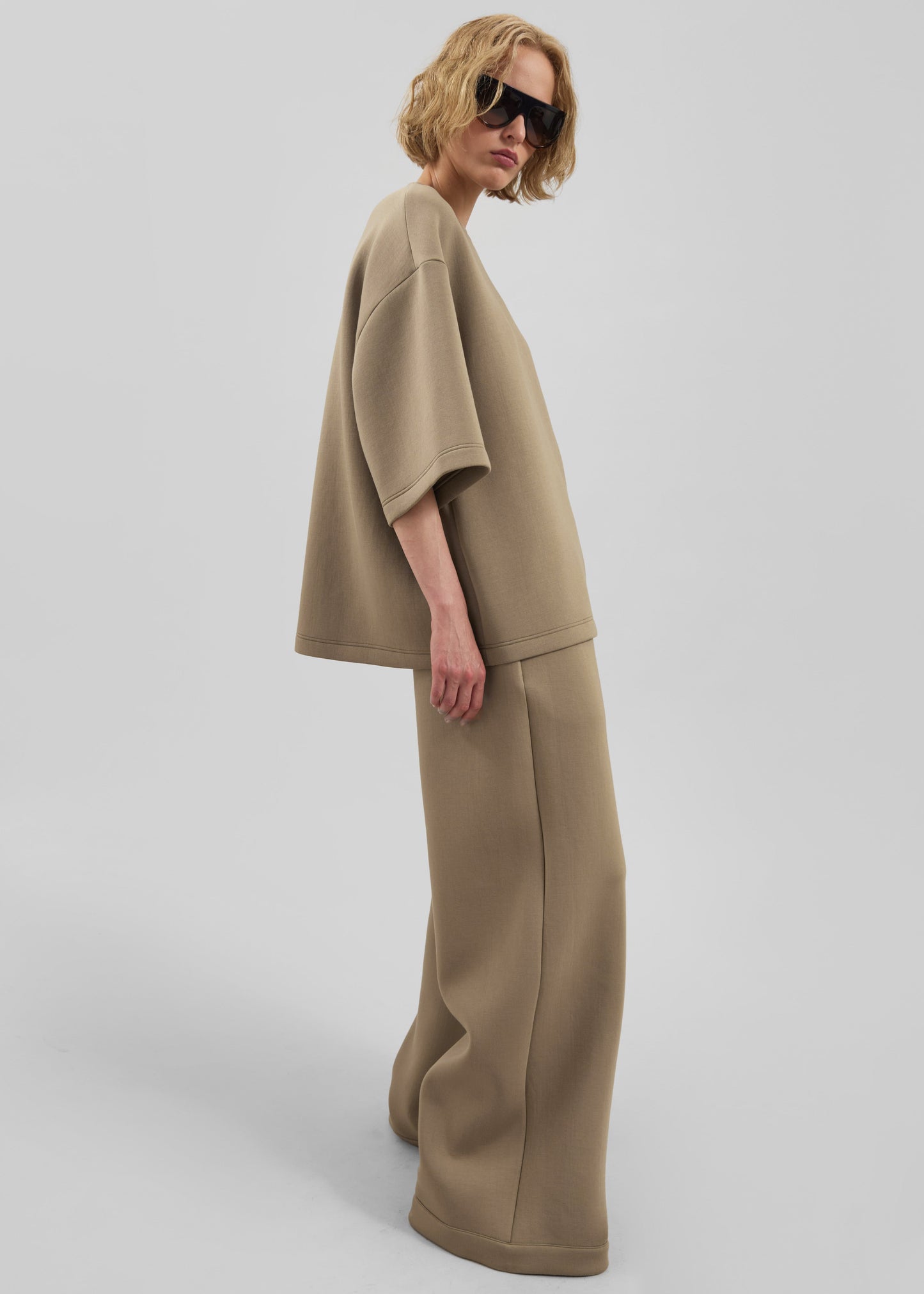 Mirca Neoprene Elastic Pants - Camel