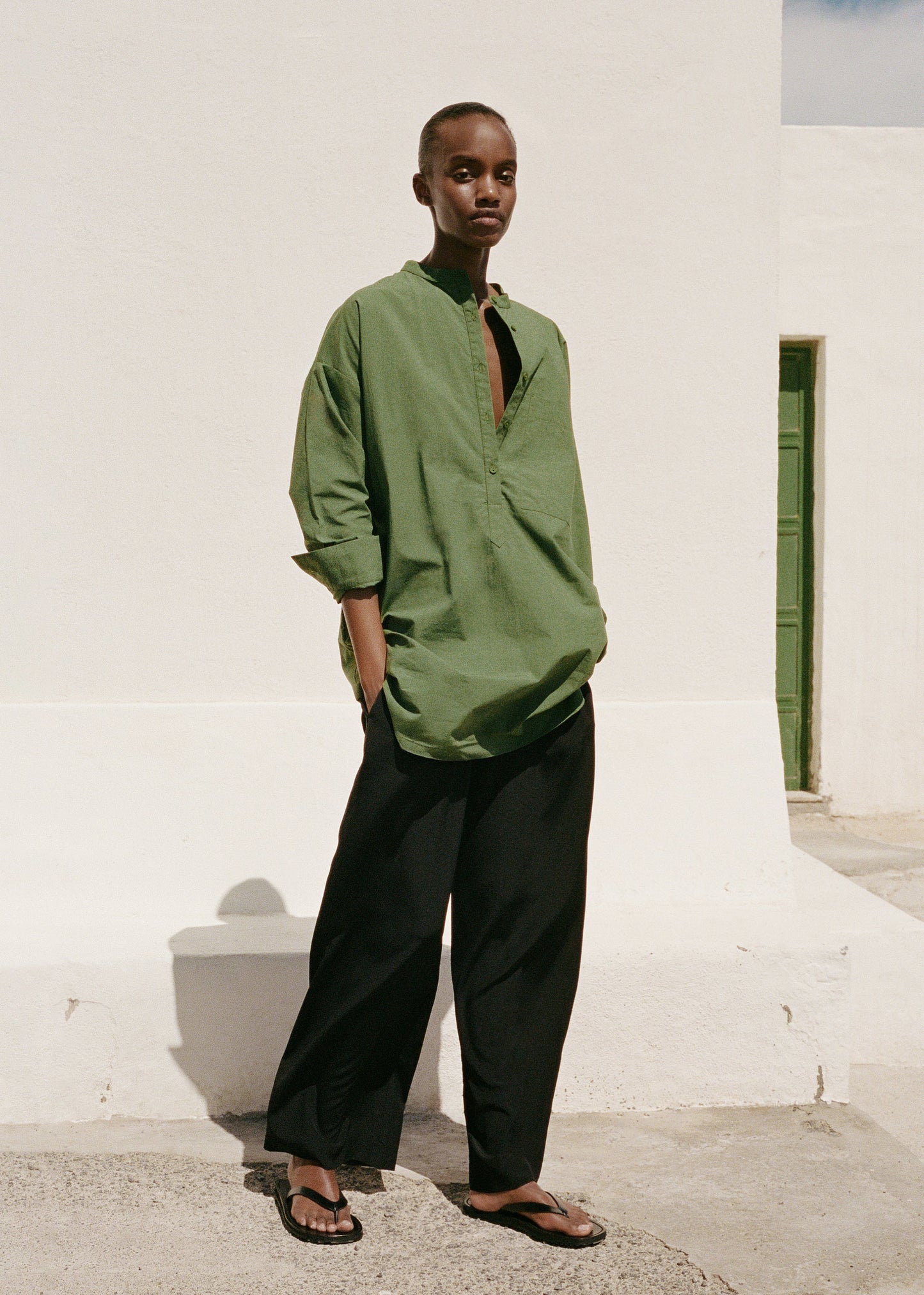 Matteau Popover Mini Shirt Dress - Cactus