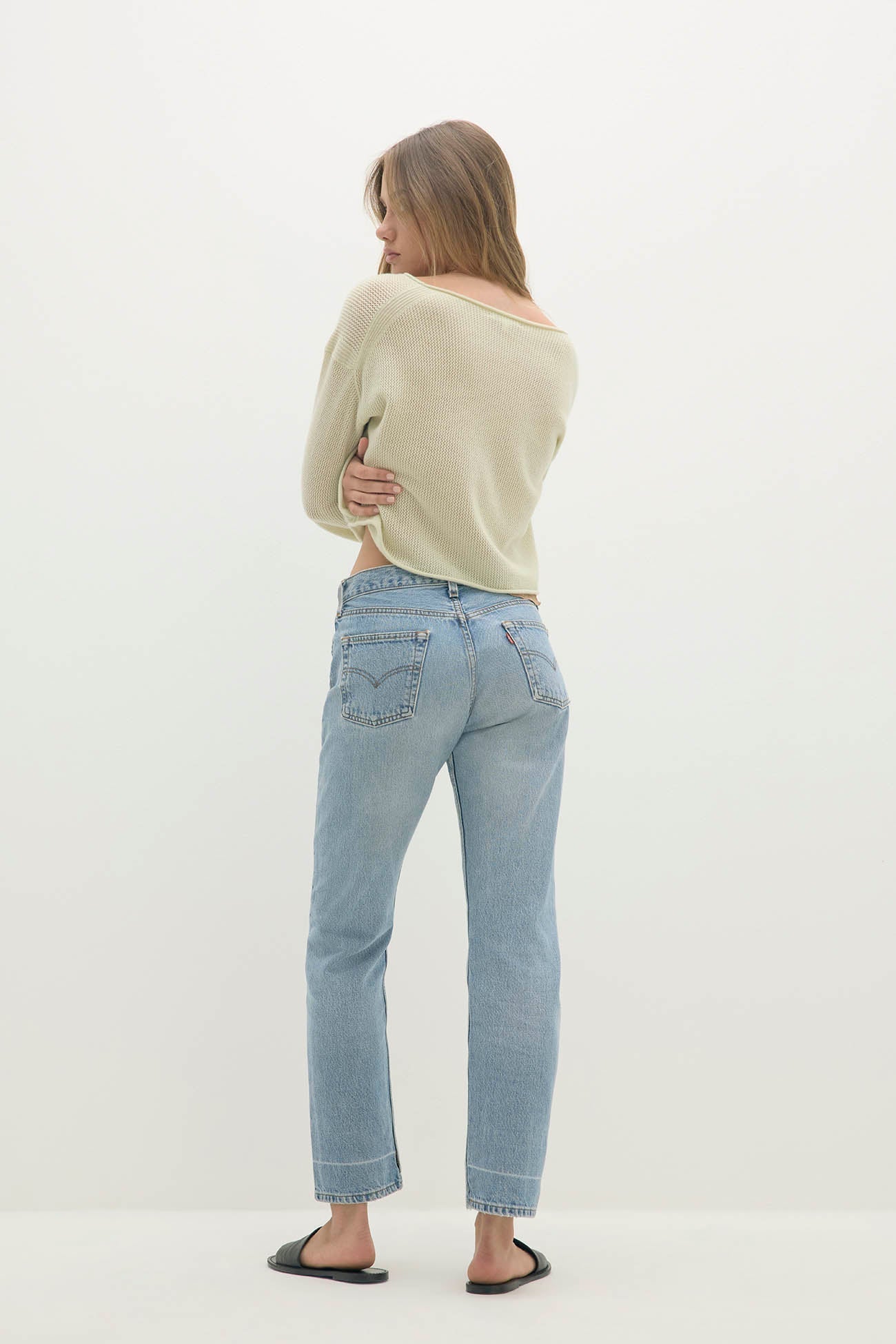 POPPIE CROPPED CASHMERE CREWNECK SWEATER