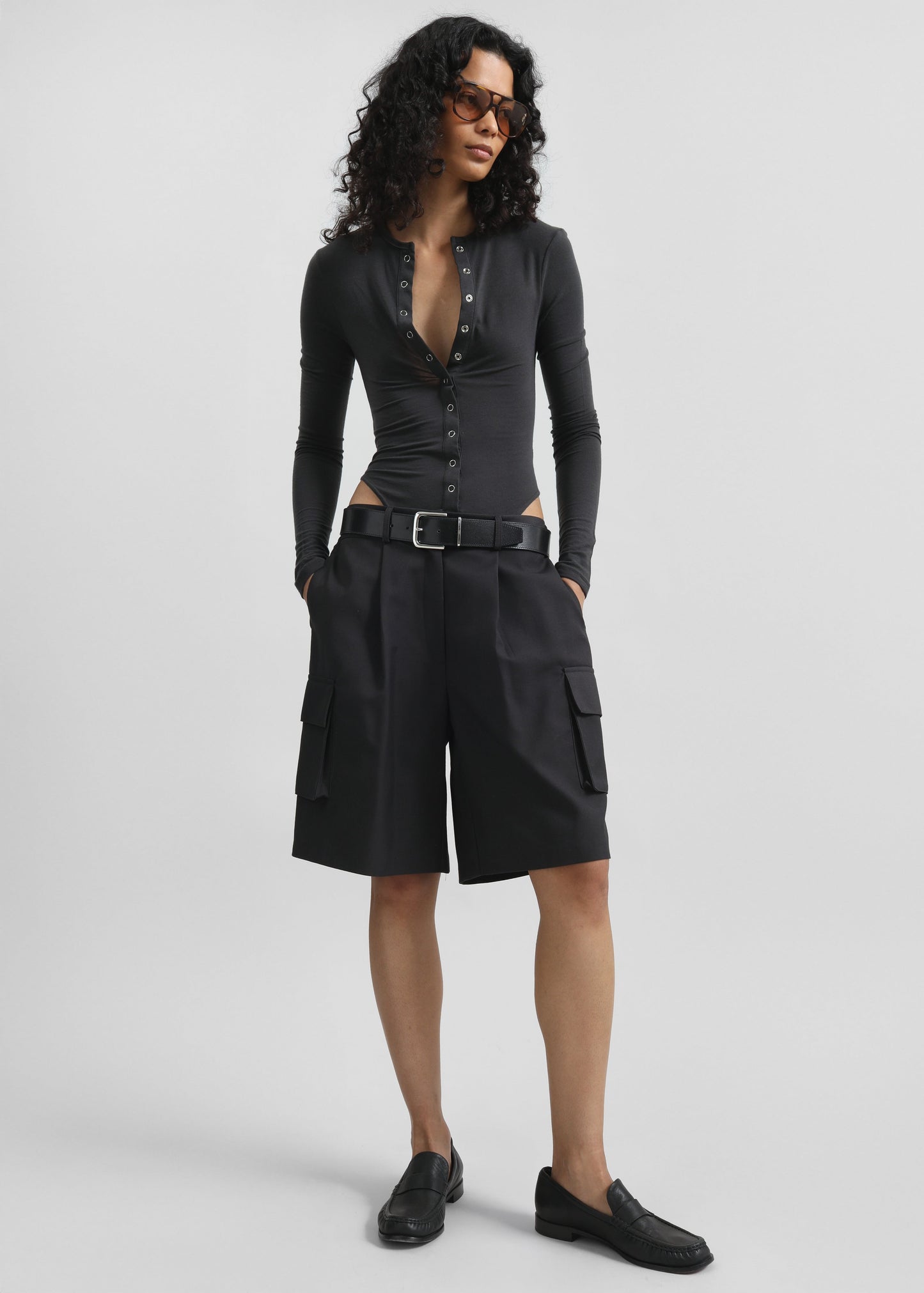 Nersac Cargo Bermuda Shorts - Charcoal