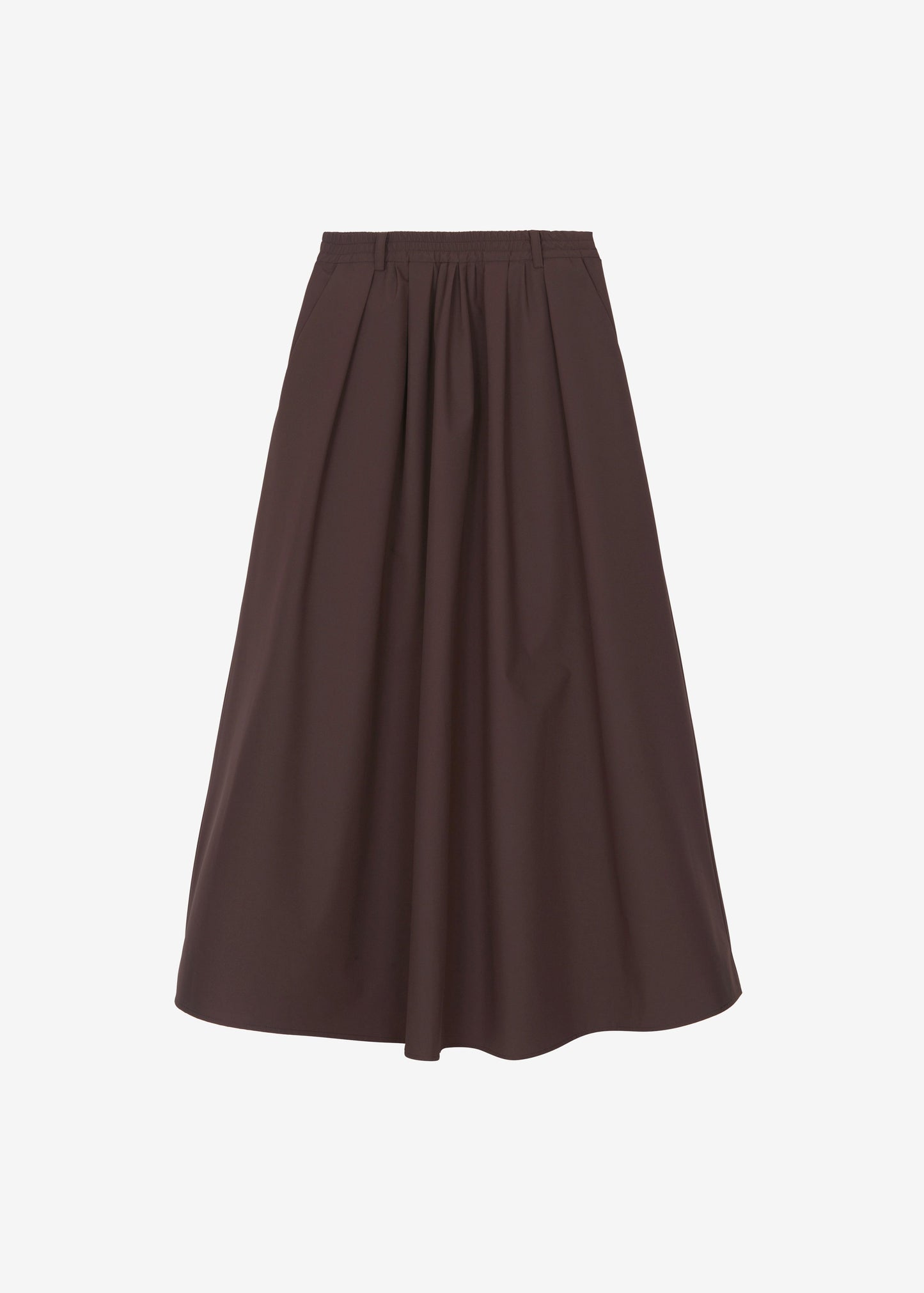 Nimes Voluminous A-Line Maxi Skirt - Brown