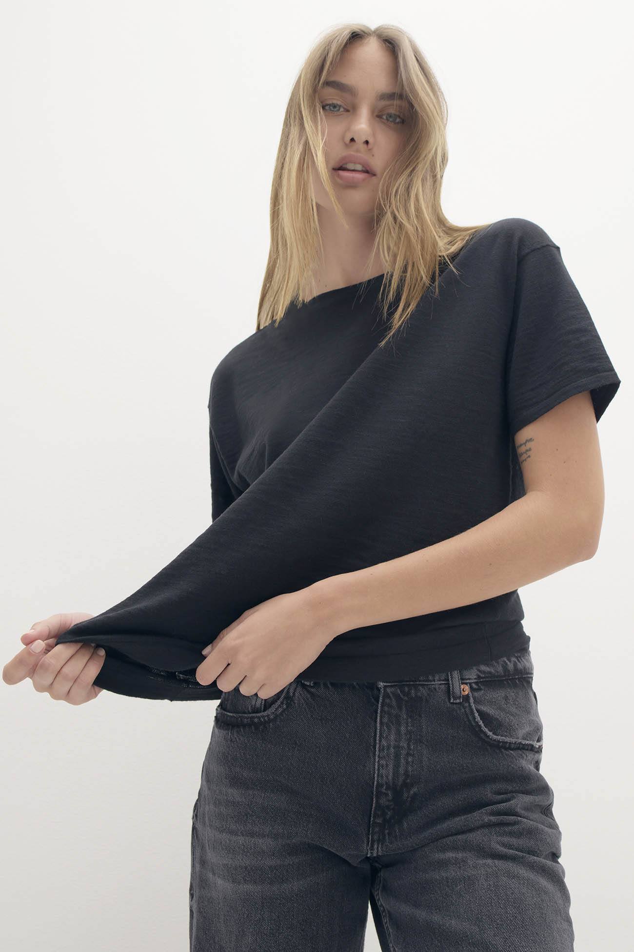 STACI ORGANIC COTTON BOYFRIEND CREWNECK TEE