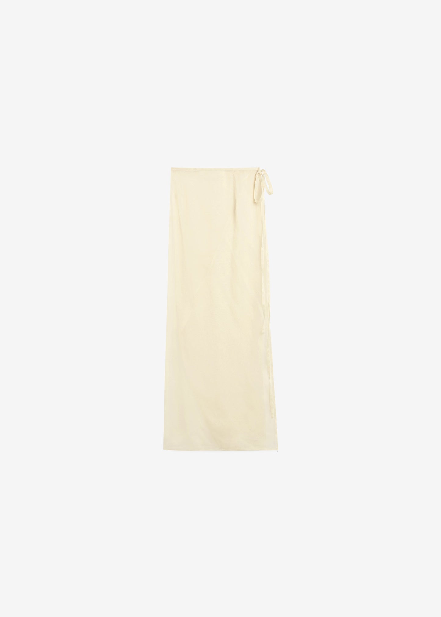 Oria Sheer Silk Chiffon Wrap Skirt - Pale Yellow