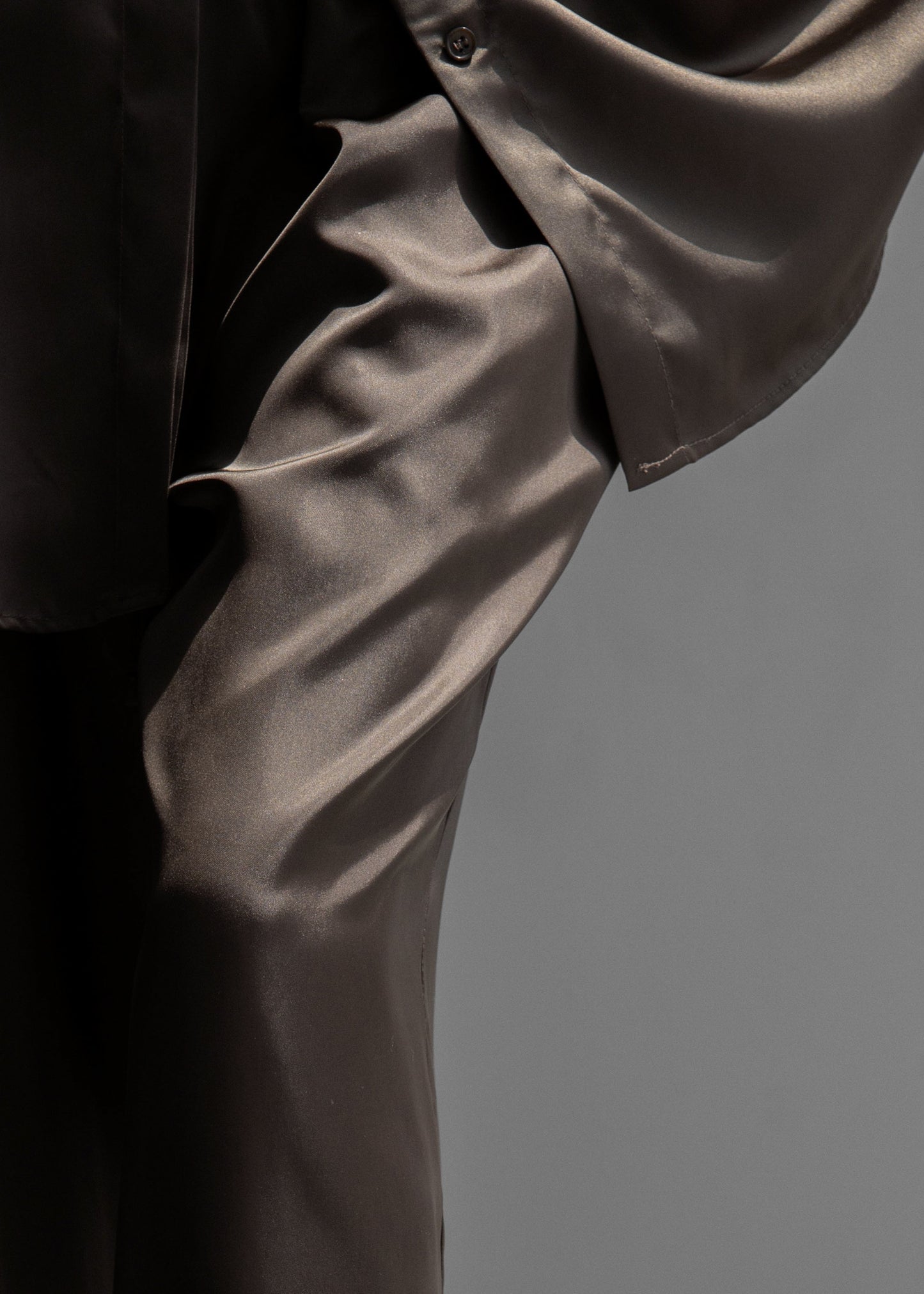 Oskel Satin Pants - Brown