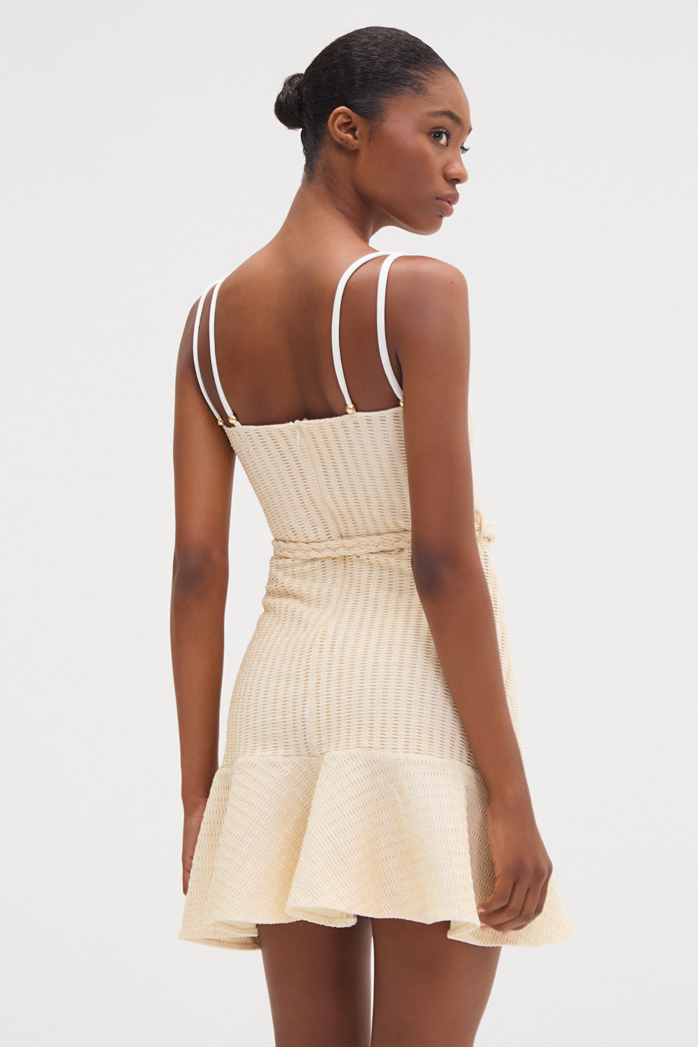 METALLIC KNIT MINI DRESS