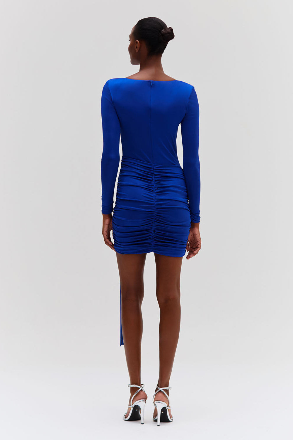 Metallic Jersey Long Sleeve Mini Dress