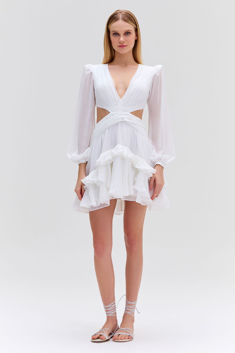 DEEP-V CUTOUT MINI DRESS