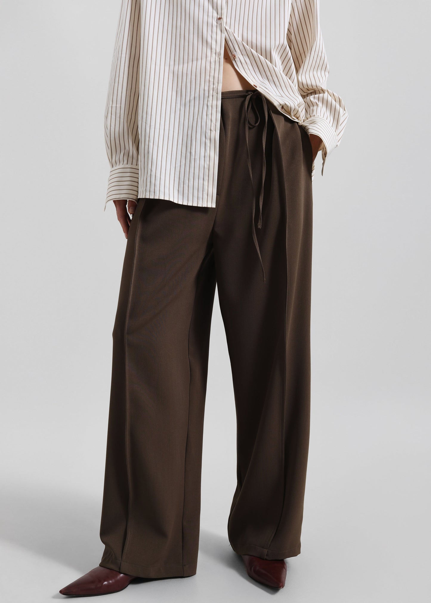 Ravell Pleated Trousers - Brown