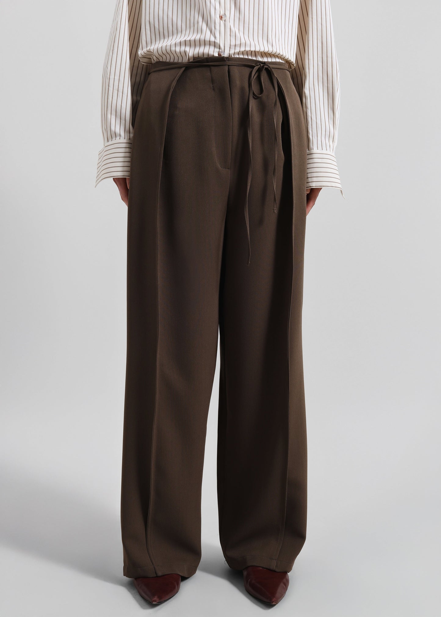 Ravell Pleated Trousers - Brown