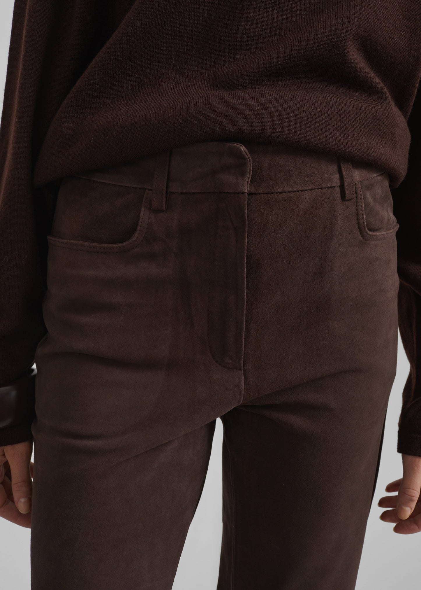Remain Flared Suede Pants - Chicory Coffee