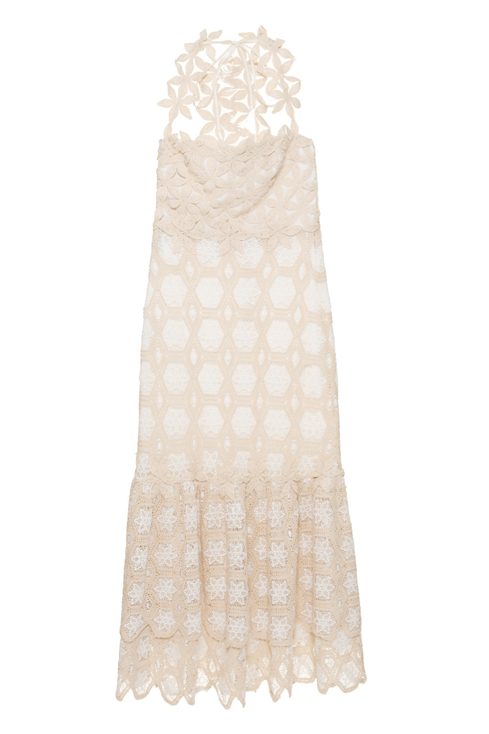 NATURAL CROCHET MIDI DRESS