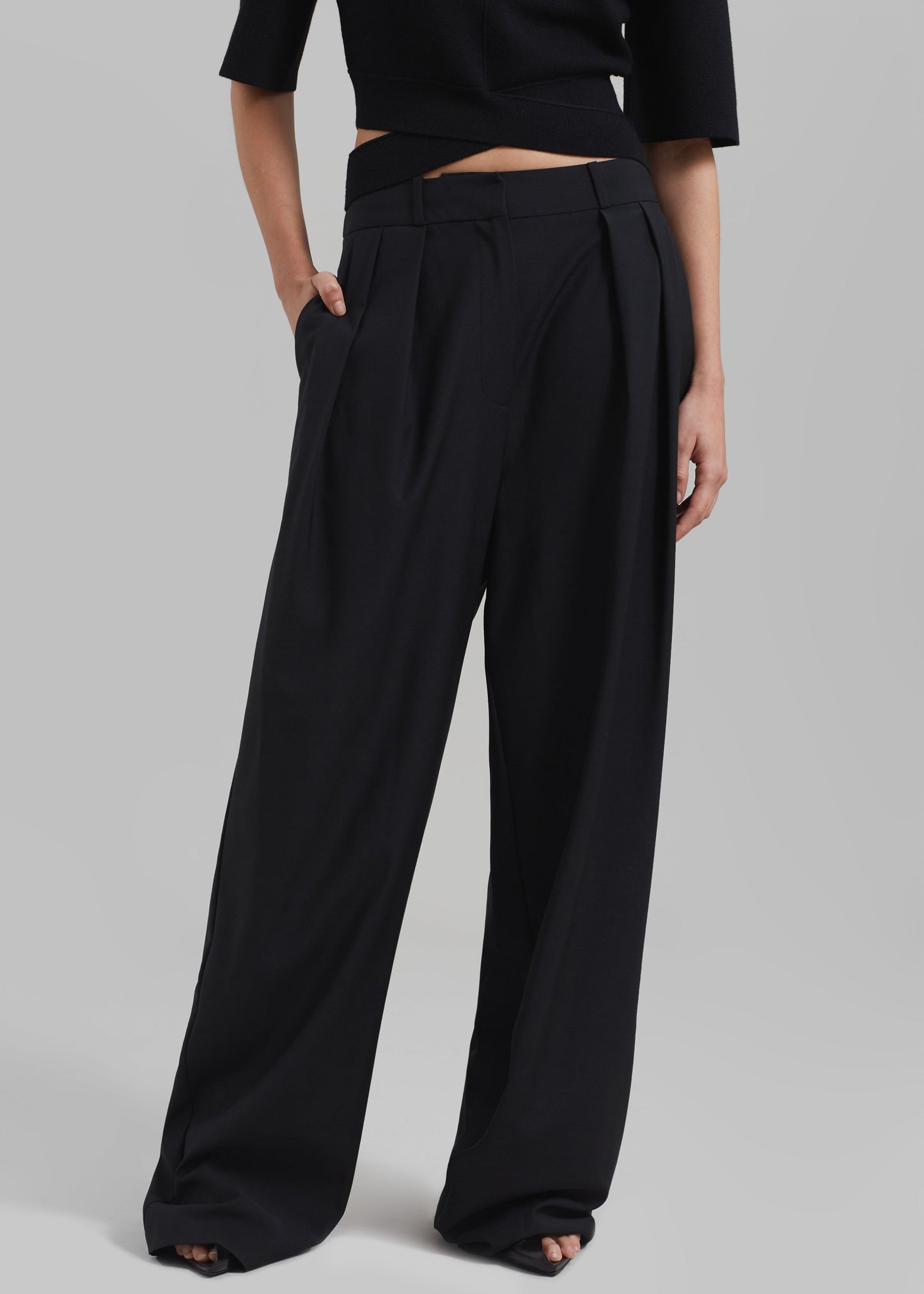 Ripley Pleated Trousers - Black