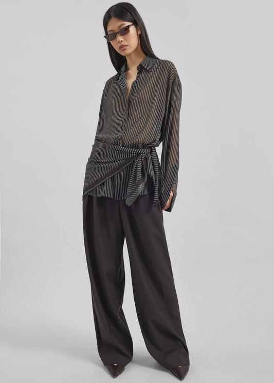 Ripley Pleated Trousers - Brown