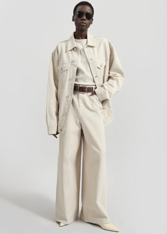 Sasha Wide Leg Jeans - Sand