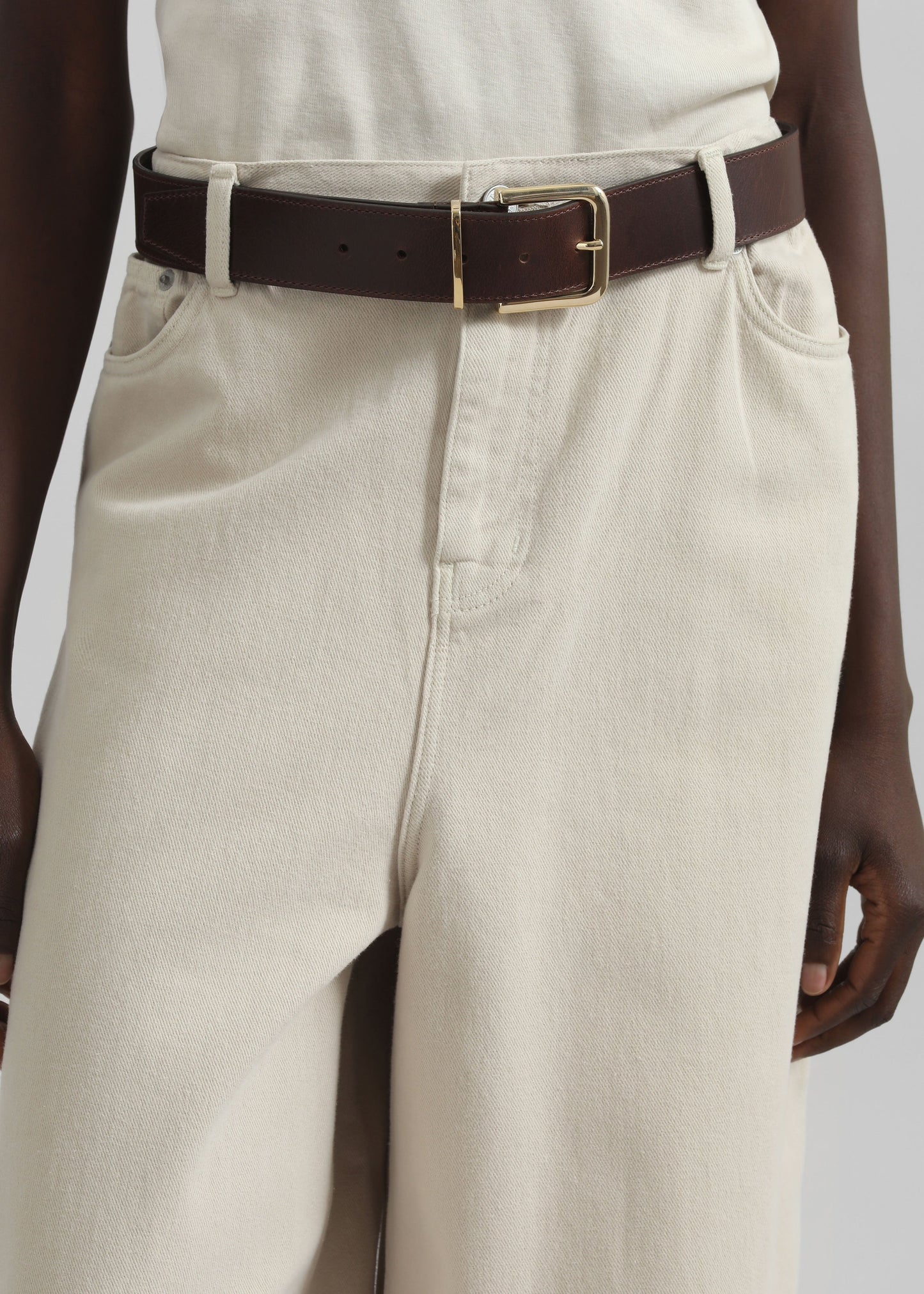 Sasha Wide Leg Jeans - Sand
